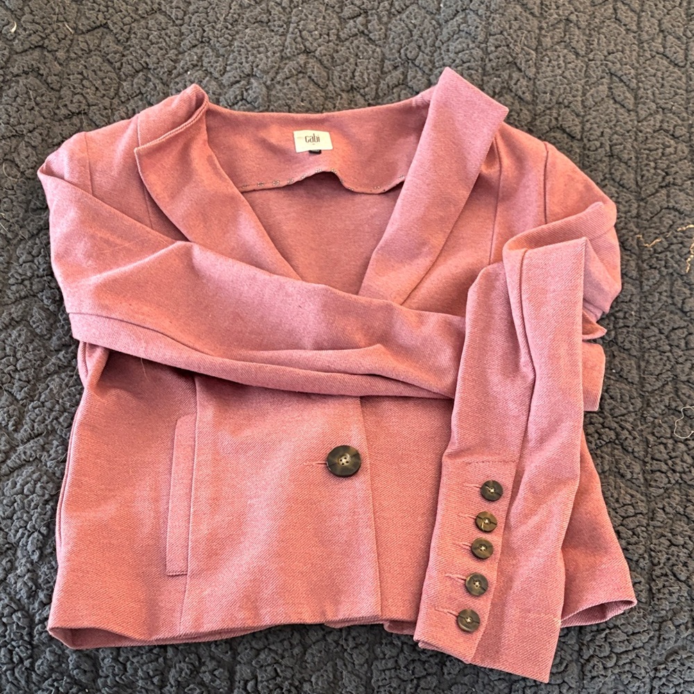 CAbi Women's Pink Blazer with Button Accents